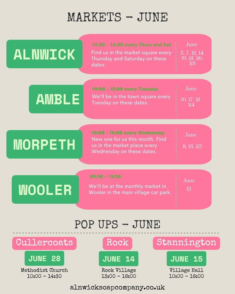Markets and pop ups in June
